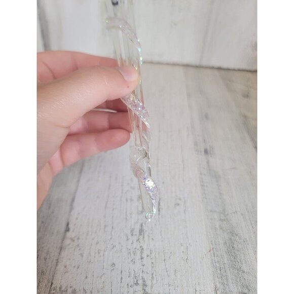 Acrylic spiral icicle glitter ornament Xmas decor - Picture 6 of 8